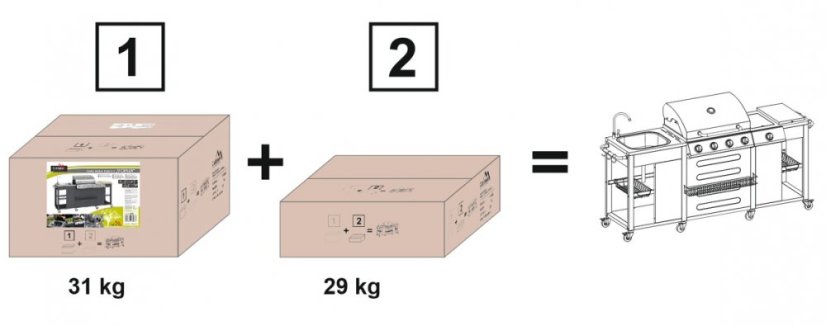 Cattara Zahradní kuchyně s plynovým grilem VICENZA 2m x 0,6m