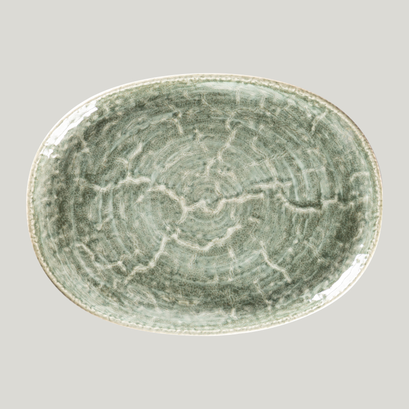 RAK Porcelain Krush talíř oválný 32 × 24 cm, zelený RAK Porcelain Krush talíř oválný 32 × 24 cm, zelený