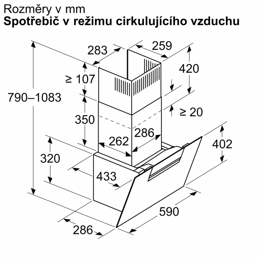 Komínová digestoř Bosch DWK67FN60