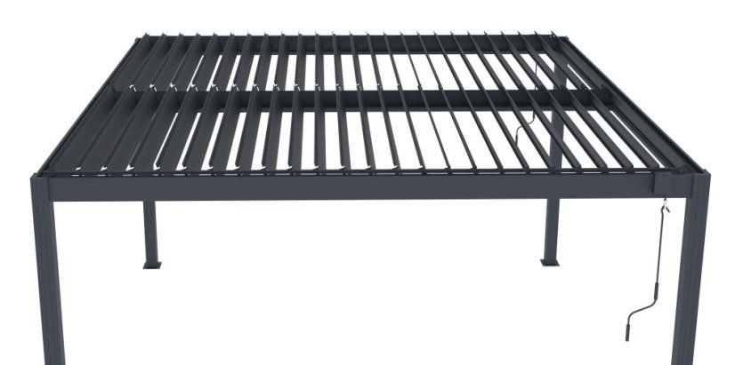 Bioklimatická pergola G21 Austin 4x4 m, antracitová hliníková