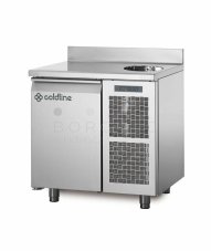 Coldline chladící stůl TA09/1MS s deskou, dřezem a zadním lemem