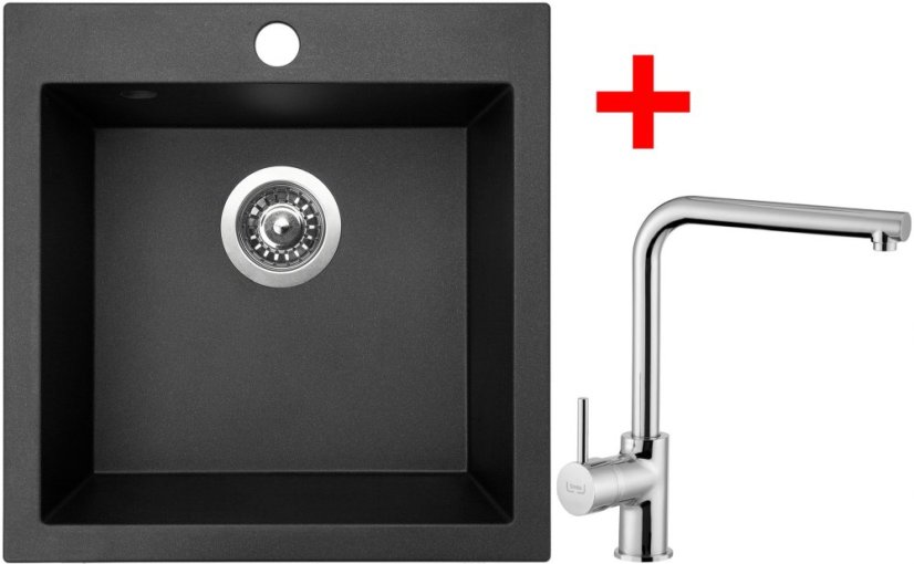 Sinks VIVA 455 Metalblack + Elka Sinks VIVA 455 Metalblack + Elka