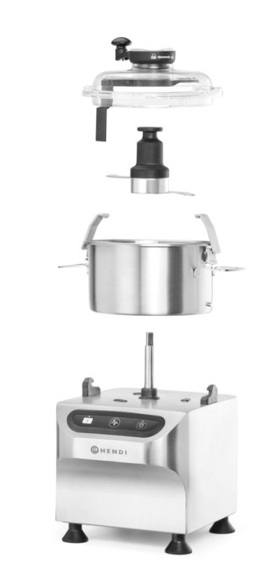 Elektrický kráječ do mísy, HENDI, Profi Line, 5 kg, Stříbrná, 230V/800W, 377x350x(H)520mm