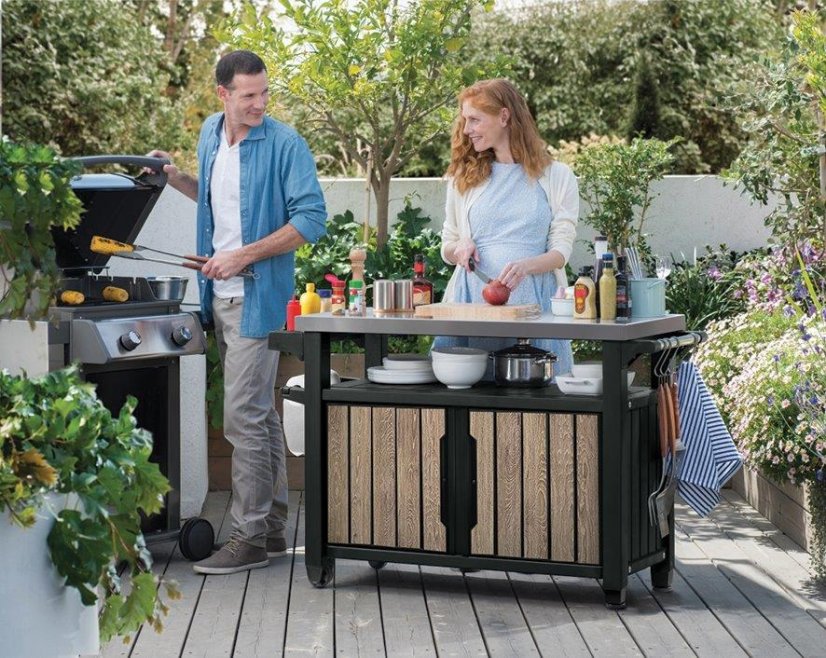 Grilovací stolek Keter UNITY XL 207 l Ashwood