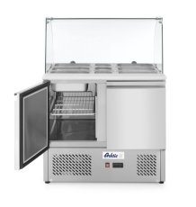 Dvoudveřový chlazený salátový stůl se skleněným nástavcem, Arktic, 169L, 230V/310W, 700x900x(H)1300mm