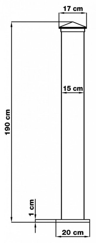 Sloupek G21 pro branku a bránu 15x190 cm s patkou, antracitový, 2 kusy