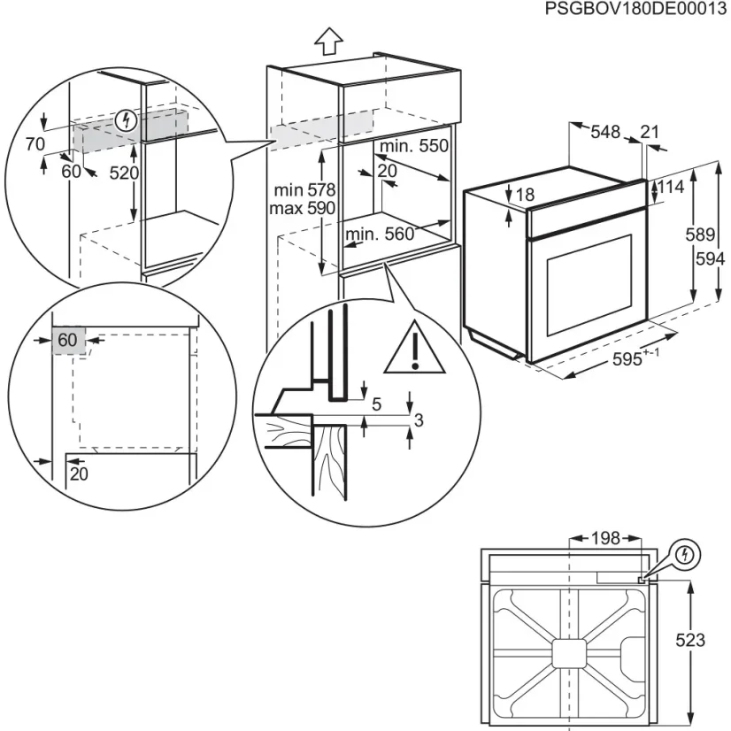 Vestavná trouba Electrolux EOD6F77WZ