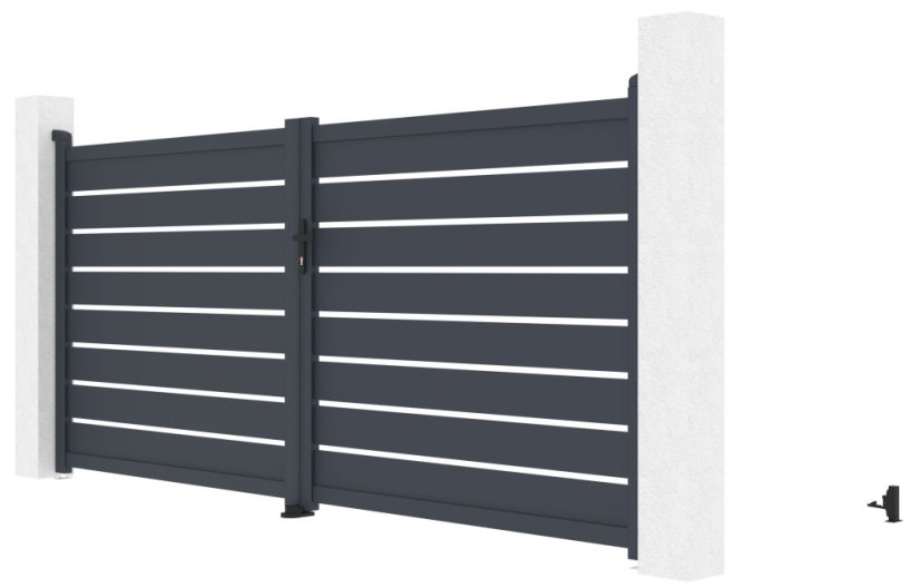Brána G21 Reno 350x158 cm dvoukřídlá, antracitová