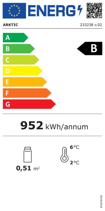 Chlazená skříň displeje, 68 l, Arktic, Černá, 230V/170W, 397x444x(H)875mm