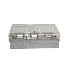 TOMGAST Chladicí box pro gastronádoby s krytem GN 1/1, dekor beton