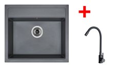 Sinks SOLO 560 Titanium + ELASTA černá matná
