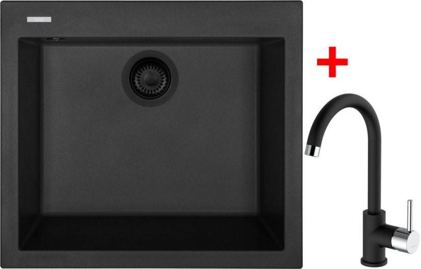 Sinks CUBE 560 BL Nanoblack + MIX 35 Nanoblack Sinks CUBE 560 BL Nanoblack + MIX 35 Nanoblack