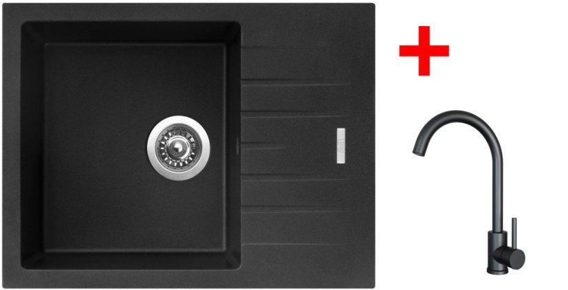 Sinks PERFECTO 650 Metalblack + ARCO černá matná Sinks PERFECTO 650 Metalblack + ARCO černá matná