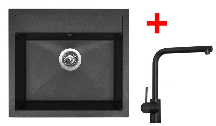Sinks SOLO 560 Granblack + ELKA Černá matná Sinks SOLO 560 Granblack + ELKA Černá matná