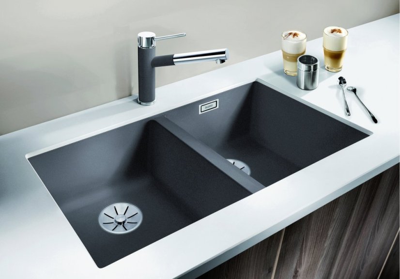 Blanco SUBLINE 350/350 U InFino Silgranit černá bez táhla