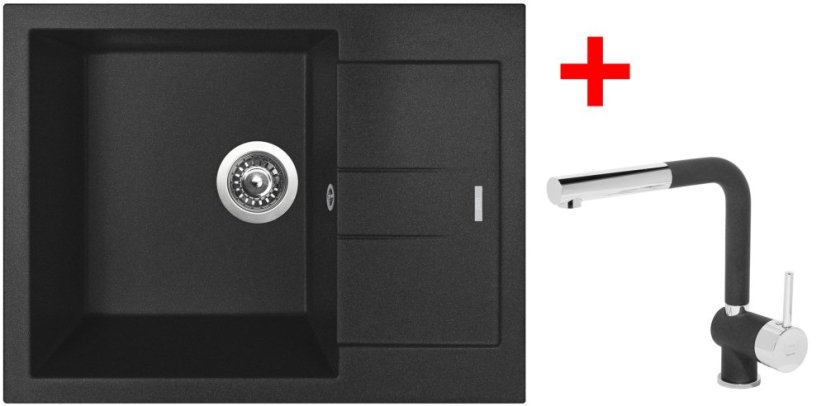 Sinks AMANDA 650 Metalblack + Mix 3 P GR Sinks AMANDA 650 Metalblack + Mix 3 P GR