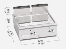 Plyn. grilovací plotna Bertos SG7FM8B-2/CPD