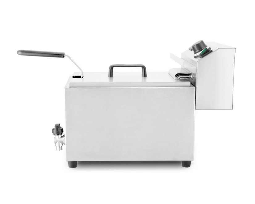 Hluboká fritéza XL s vypouštěcím kohoutkem, HENDI, Profi Line, 10L, 400V/6600W, 300x585x(H)377mm