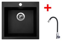 Sinks VIVA 455 Granblack + Elasta nerez/černá