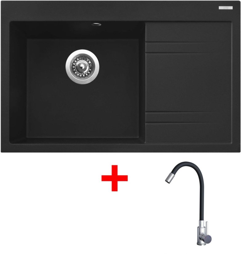 Sinks RIM 780 L Metalblack + Elasta nerez/černá Sinks RIM 780 L Metalblack + Elasta nerez/černá