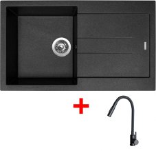 Sinks AMANDA 860 Metalblack + ELASTA S černá matná
