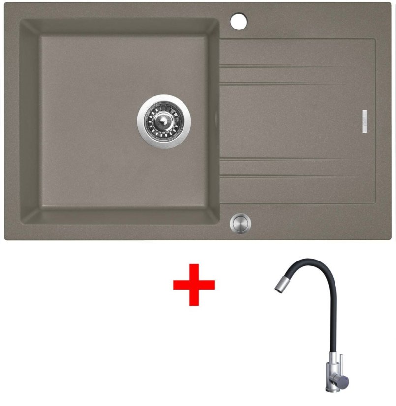 Sinks LINEA 780 XC Truffle + Elasta nerez/černá Sinks LINEA 780 XC Truffle + Elasta nerez/černá