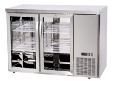 Chladicí barový pult, skleněné dveře, Arktic, 4 police, 283L, Stříbrná, 230V/185W, 1217x631x(H)865mm