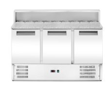 třídveřový chladicí stůl s horní deskou a žulovou pracovní deskou, Arktic, 219L, 230V/156W, 700x1365x(H)1070mm