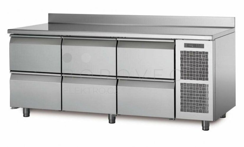 Coldline chladící stůl TA17/6M s deskou a zadním lemem Coldline chladící stůl TA17/6M s deskou a zadním lemem