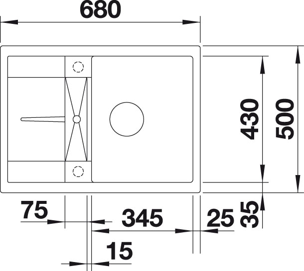 Blanco METRA 45 S Compact Silgranit antracit oboustranné provedení s excentrem