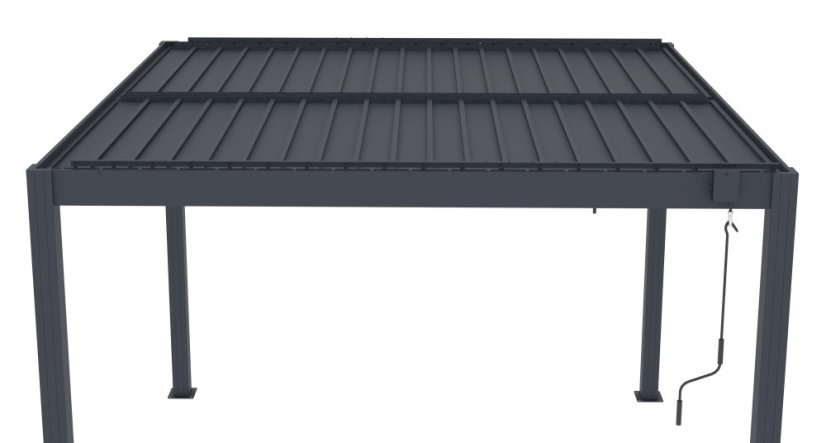 Bioklimatická pergola G21 Austin 3x3 m, antracitová hliníková
