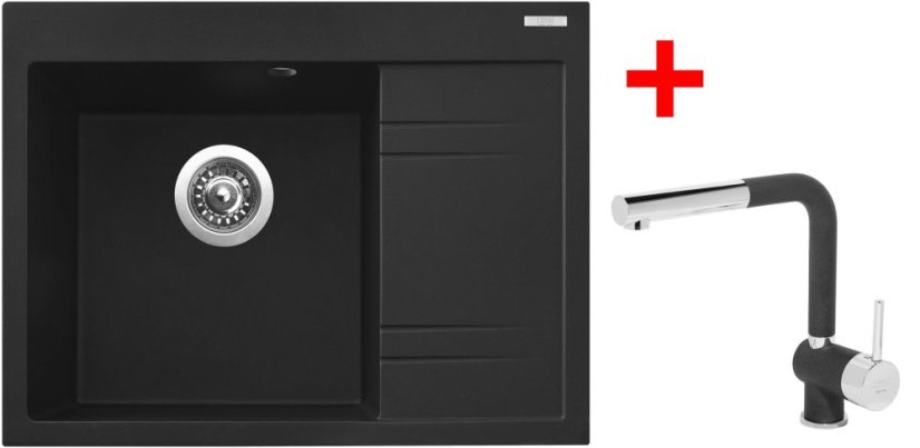 Sinks RIM 650 L Metalblack + Mix 3 P GR Sinks RIM 650 L Metalblack + Mix 3 P GR
