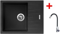 Sinks PERFECTO 650 Metalblack + Elasta nerez/černá