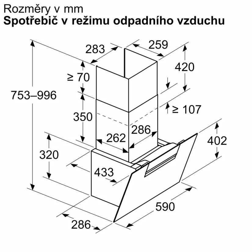 Komínová digestoř Bosch DWK67FN60