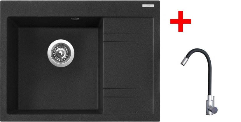 Sinks RIM 650 L Granblack + Elasta nerez/černá Sinks RIM 650 L Granblack + Elasta nerez/černá