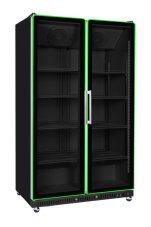 Lednice pro zadní část baru, dvoudveřová, Arktic, 10 polic, 827L, Černá, 230V/560W, 1130x764x(H)2033mm