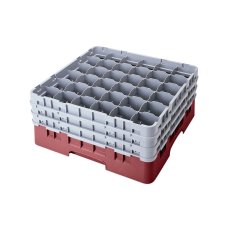 Cambro Koš Camrack 36 pozic, výška sklenice 25,8 cm - Červená