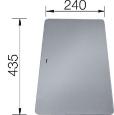 Krájecí deska sklo pro dřezy pod desku (silgr., nerez) 435x240