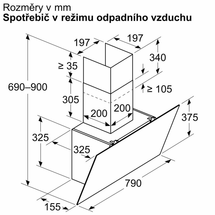 Komínová digestoř Bosch DWK85DK60