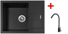 Sinks AMANDA 650 Pureblack + ELASTA černá matná