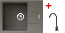 Sinks PERFECTO 650 Truffle + ELASTA černá matná