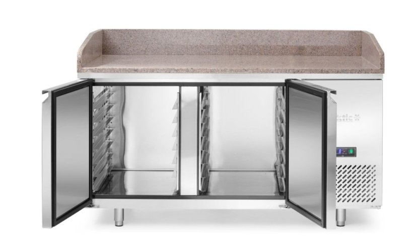 Pizza chladicí stůl s žulovou pracovní deskou, 2 dveře, Arktic, 250L, žula, 230V/250W, 800x1510x(H)1050mm