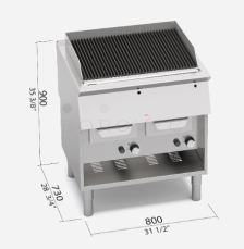 Plynový vodní gril Bertos SG7WG80M