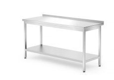 Nástěnný stůl s policí – přišroubovaný, hloubka 700 mm, HENDI, Profi Line, 1600x700x(H)850mm