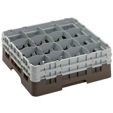 Cambro Koš Camrack 16 pozic, výška sklenice 15,2 cm - Hnědá