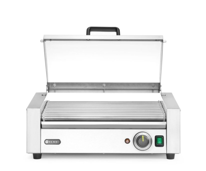 Gril na válečky, 1 zónový s energeticky úsporným krytem, HENDI, 230V/790W, 566x450x(H)259mm