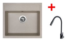 Sinks SOLO 560 Avena + ELASTA S černá matná