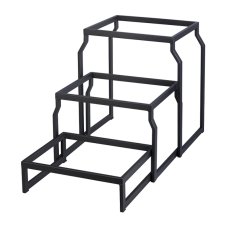 TOMGAST Stojan ocelový černý – set, 3 úrovně, GN 1/2 v: 403 mm