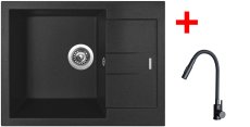 Sinks AMANDA 650 Metalblack + ELASTA S černá matná