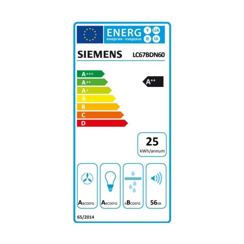 Komínová digestoř Siemens LC67BDN60